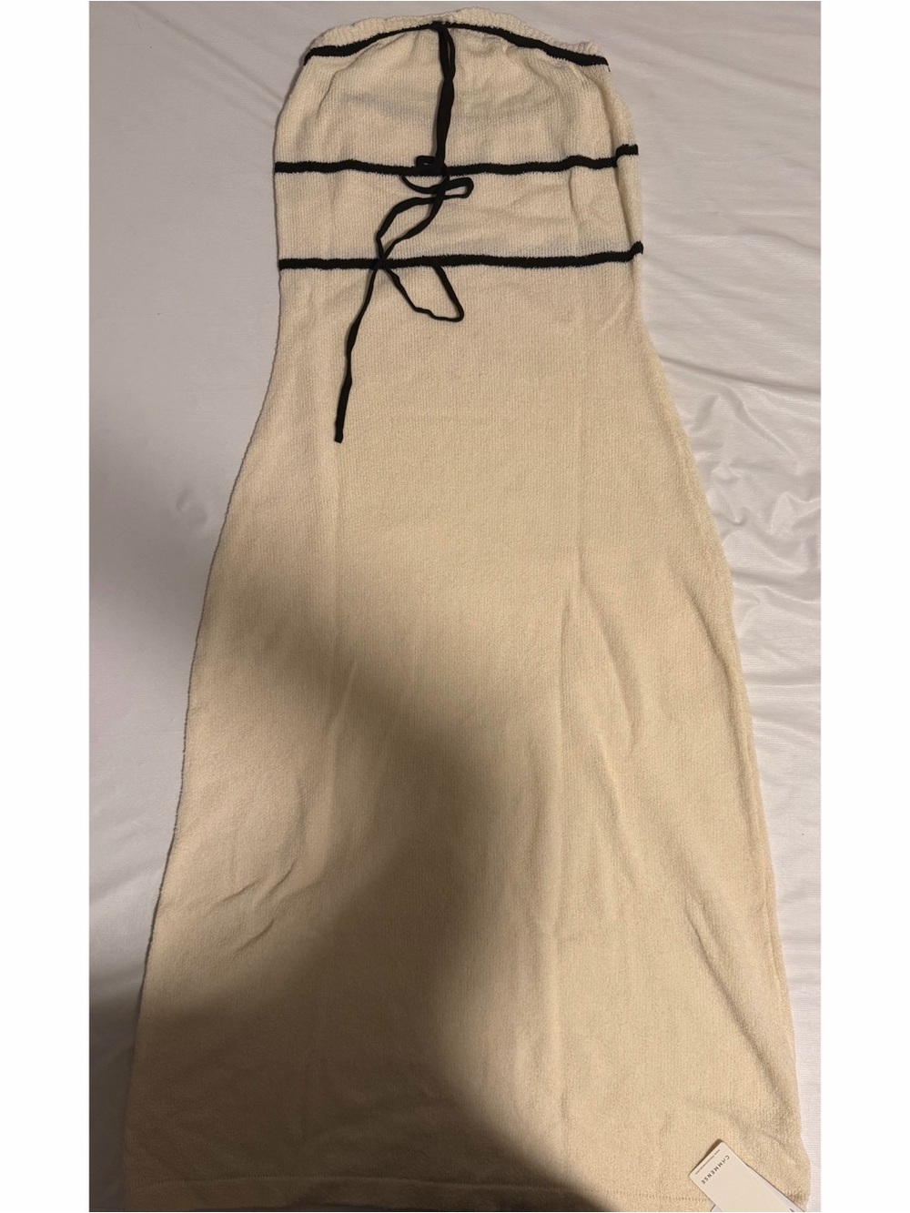 Commense Knotted Tube Midi Sweater Dress in Apricot-XL - Picture 3 of 5